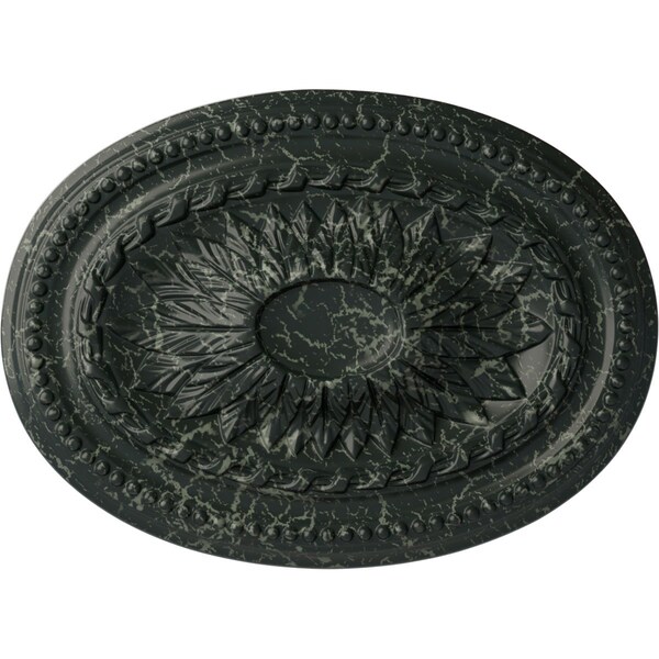 Ekena Millwork Saverne Ceiling Medallion, Hand-Painted Painted Turtle Crackle, 18 1/2"W x 13 1/2"H x 1 7/8"P CM18SAPTC - main